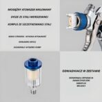 PISTOLET LAKIERNICZY NATRYSKOWY HVLP CYKLON 600ml 4X DYSZA 1.3 1.4 1.7 2.0n - obrazek 8